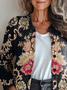 Women's Floral Print Casual Button Cardigan