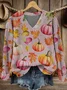 Halloween Loose V Neck Casual Sweater