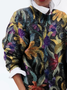 Women's Abstract Floral Print Casual Long Sleeve Crew Neck Sweater