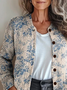 Women's Floral Print Casual Button Cardigan