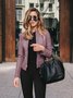 Plain Stand Collar Street Fashionable Leather And Pu Suit Jacket