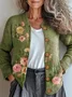 Ethnic Loose Gradient Pattern Knitted Cardigan