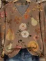 Halloween Loose V Neck Casual Sweater