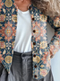 Women's Floral Print Casual Button Cardigan