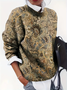 Women's Floral Print Casual Long Sleeve Crew Neck Sweater