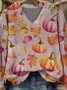 Halloween Loose V Neck Casual Sweater