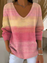 V Neck Cotton Casual Regular Fit Sweater