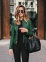 Plain Stand Collar Street Fashionable Leather And Pu Suit Jacket