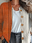 Loose Striped Knitted Casual Cardigan
