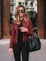 Plain Stand Collar Street Fashionable Leather And Pu Suit Jacket