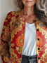 Women's Floral Print Casual Button Cardigan