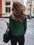 Plain Stand Collar Street Fashionable Leather And Pu Suit Jacket