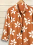 Women's Long Sleeve Shirt Spring/Fall Yellow Brown Floral Buckle Shirt Collar Regular Sleeve Daily Going Out Casual Top