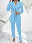 Women's elegant two-piece nude suit with slim-fit lapel jacket wrinkle-resistant slim fit and matching pants