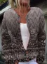 Ethnic Knitted Crew Neck Cardigan