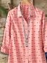 Women's Long Sleeve Shirt Spring/Fall Pink Abstract Buckle Shirt Collar Regular Sleeve Daily Going Out Casual Top