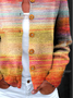 Knitted Crew Neck Striped Ethnic Cardigan