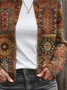 Women's Abstract Print Casual Button Cardigan