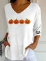 V Neck Vintage Halloween T-Shirt