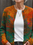 Women's Abstract Print Casual Button Cardigan