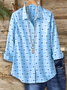 Women's Long Sleeve Shirt Spring/Fall Pink Abstract Buckle Shirt Collar Regular Sleeve Daily Going Out Casual Top