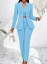 Women's elegant two-piece nude suit with slim-fit lapel jacket wrinkle-resistant slim fit and matching pants