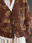 Women's Floral Print Casual V-Neck Button Cardigan