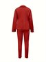 Women's Elegant Two-Piece Set Nude Fashion Button Slim Lapel Anti-Wrinkle Fabric Top Pants