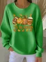 Crew Neck Maple Leaf Casual Sweatshirt
