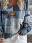 Vintage Loose Geometric V Neck Sweater