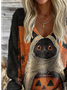 Loose Halloween V Neck Casual Sweater