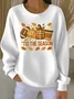 Crew Neck Maple Leaf Casual Sweatshirt