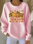Crew Neck Maple Leaf Casual Sweatshirt