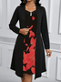 Floral Regular Fit Casual Cotton Dress With No