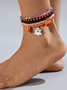 Colorful Rice Bead Ghost Pumpkin Bat Anklet Five-piece Set Dark Funny Skull Halloween Foot Ornaments Five-piece Set