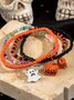 Colorful Rice Bead Ghost Pumpkin Bat Anklet Five-piece Set Dark Funny Skull Halloween Foot Ornaments Five-piece Set