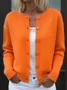 Casual Stand Collar Wool/Knitting Cardigan