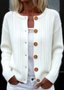 Plain Loose Casual Wool/Knitting Cardigan