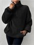 Split Joint Casual Loose Plush And Fleece Women's Stand Collar Zipper Sweatshirt