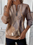 Women's Abstract Print Casual Zip-Up Long Sleeve Sweatshirt