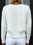 Plain Loose Casual Wool/Knitting Cardigan