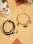 Colorful Rice Bead Ghost Pumpkin Bat Anklet Five-piece Set Dark Funny Skull Halloween Foot Ornaments Five-piece Set