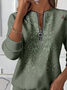 Women's Floral Print Casual Zip-Up Long Sleeve Sweatshirt