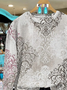 Women's Floral Print Casual Crew Neck Long Sleeve Sweatshirt