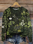 Women's Floral Print Casual Crew Neck Long Sleeve Sweatshirt