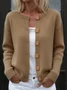 Casual Stand Collar Wool/Knitting Cardigan