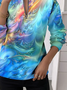 Women's Abstract Print Casual Zip-Up Long Sleeve Sweatshirt
