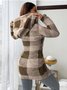 Casual Hoodie Color Block Trench Coat