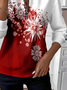Women's Abstract Print Casual Zip-Up Long Sleeve Sweatshirt