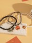 Colorful Rice Bead Ghost Pumpkin Bat Anklet Five-piece Set Dark Funny Skull Halloween Foot Ornaments Five-piece Set